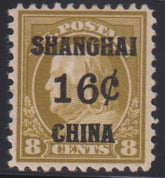 US Shanghai Overprints #K8a LH F - VF